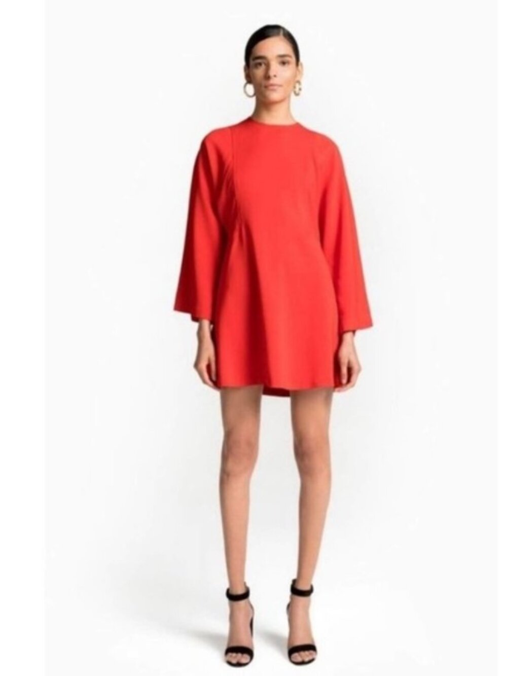 A.L.C. Audrina Shift Mini Dress Flame Red Long Sleeve Size 8